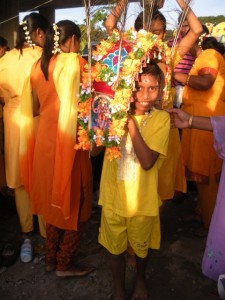 Carrying a small altar