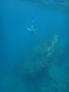 Snorkeling on the Japanese wreck