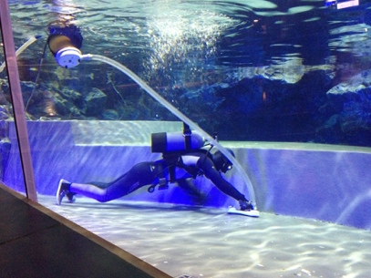 Underwater vacuuming!